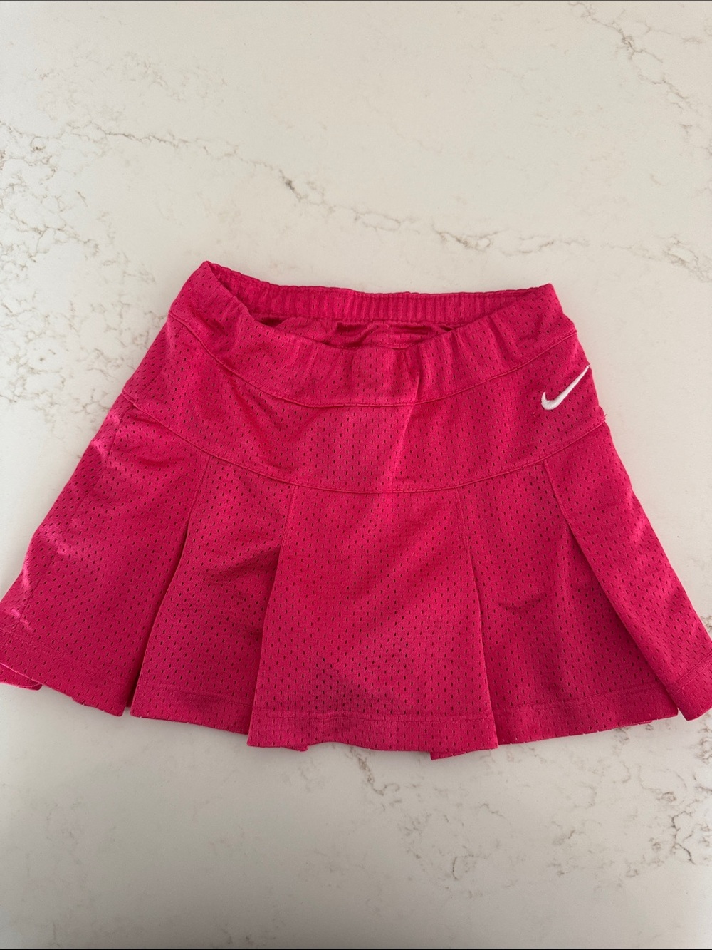 Nike Pink Pleated Athletic Skort with White Swoosh